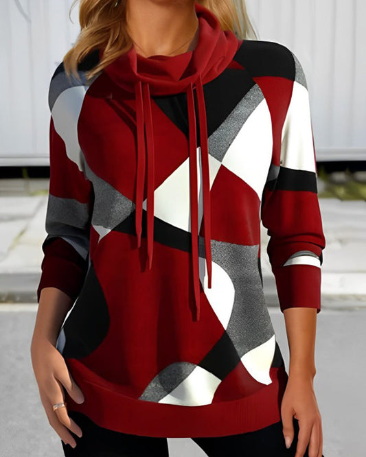 Women's stylish color block hoodie