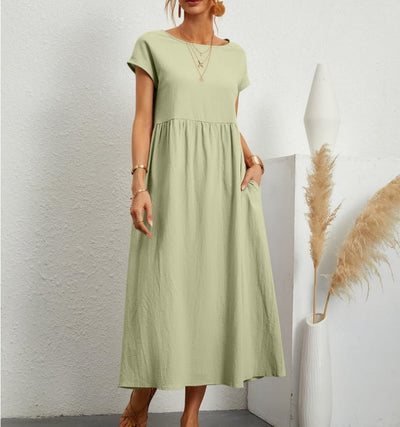 Lightweight Summer Dress for Women - Casual Sleeveless Midi Dress