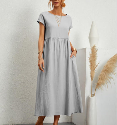 Lightweight Summer Dress for Women - Casual Sleeveless Midi Dress