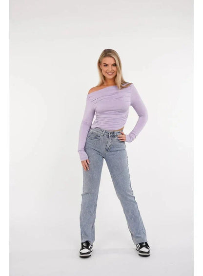 Women's Jeans - Diamond Pattern - Straight Leg - Button Fly - Versatile Style