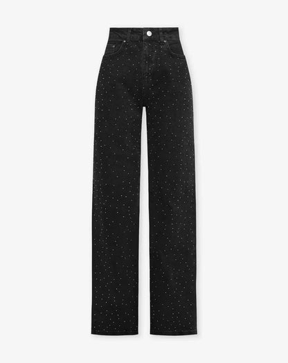 Women's Straight-Leg Jeans - Regular Waist - Embellished Stripe Detail - Classic Fit