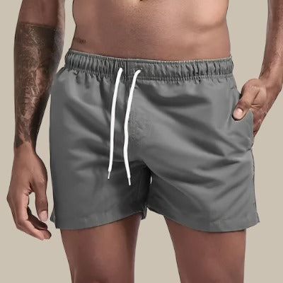 Men’s Swim Shorts – Relaxed Fit – Quick-Dry Fabric – Mid-Thigh – Drawstring Waist