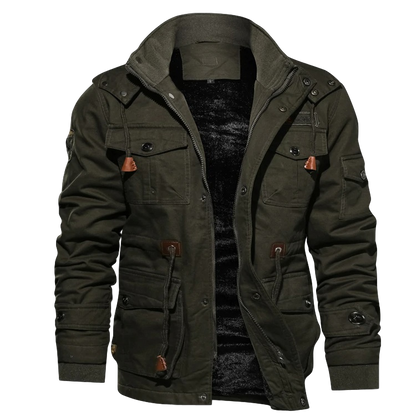 Men’s Jacket – Structured Fit – Breathable Blend – Utility Pockets – Weather Resistant