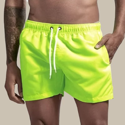 Men’s Swim Shorts – Relaxed Fit – Quick-Dry Fabric – Mid-Thigh – Drawstring Waist