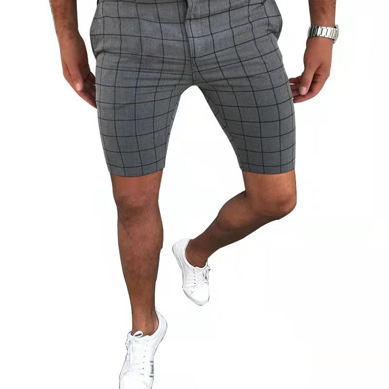 Men’s Plaid Shorts - Tailored Fit - Breathable Fabric - Above Knee Casual Wear