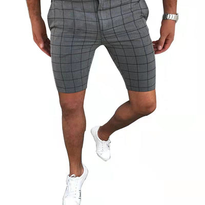 Men’s Plaid Shorts - Tailored Fit - Breathable Fabric - Above Knee Casual Wear