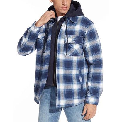 Men's checked long sleeve jacket