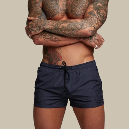 Men’s Swim Trunks – Slim Fit – Quick-Dry Breathable Blend – Elastic Waist – Zip Pockets