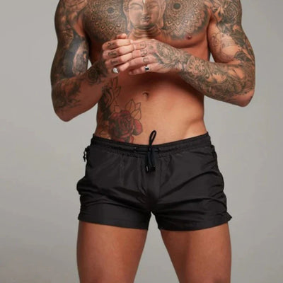 Men’s Swim Trunks – Slim Fit – Quick-Dry Breathable Blend – Elastic Waist – Zip Pockets