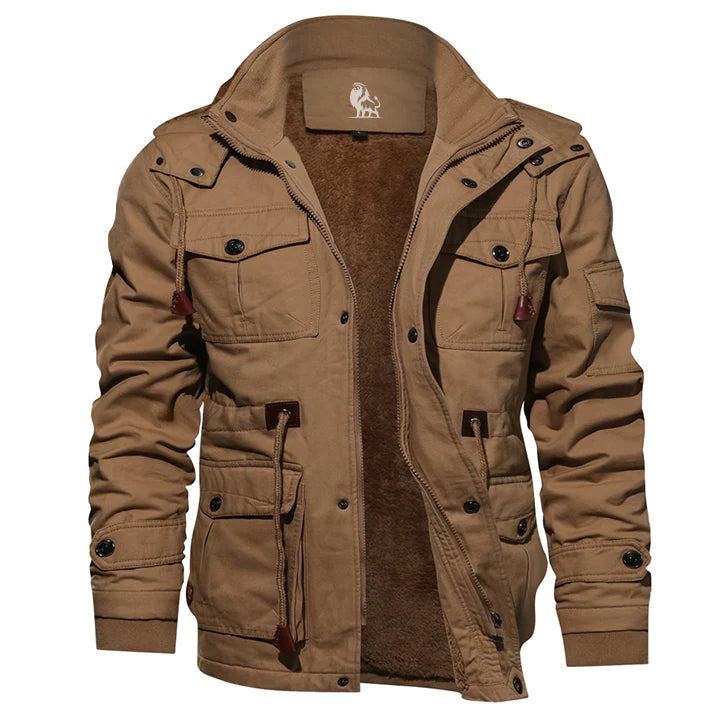 Men's loose fit casual jacket with flap pockets