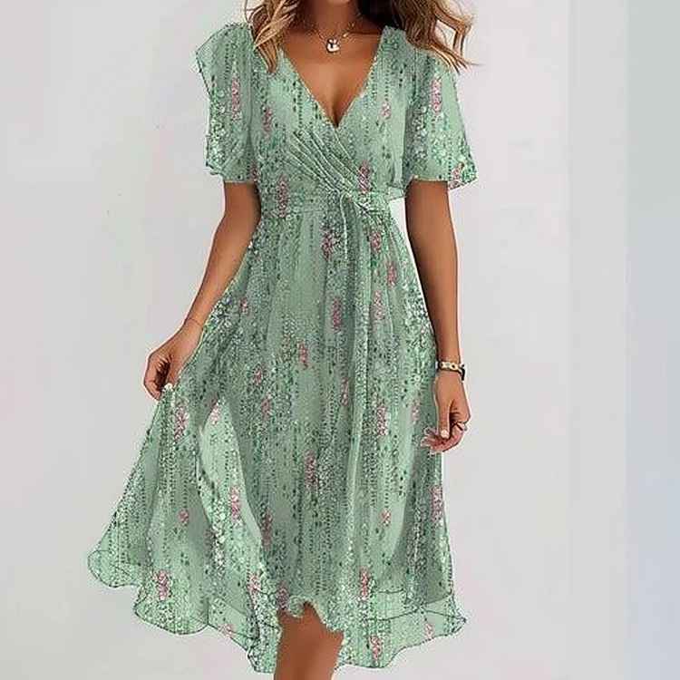 Women's Summer Dress - Sleeveless Round Neck Casual Dress