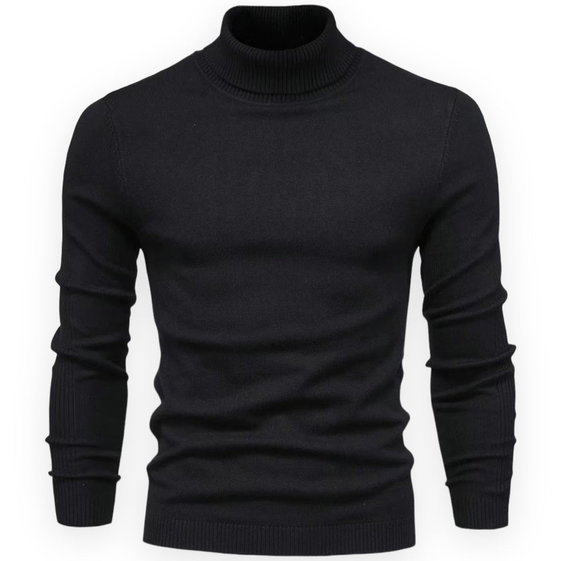 Herencausalturtleneck sweater met getailleerde manchetten