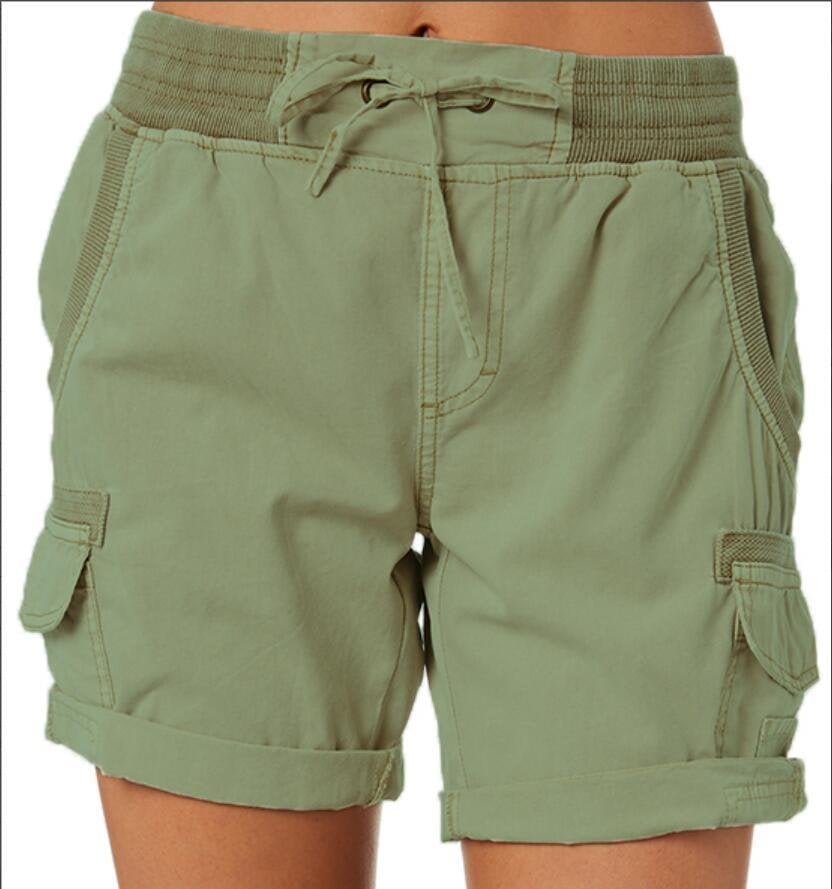 Women’s Cargo Shorts – Relaxed Fit – Breathable Blend – Stretch Waist – Utility Pockets
