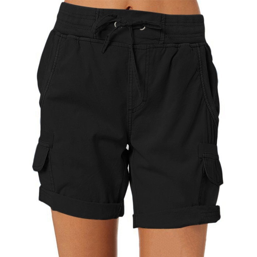 Women’s Cargo Shorts – Relaxed Fit – Breathable Blend – Stretch Waist – Utility Pockets