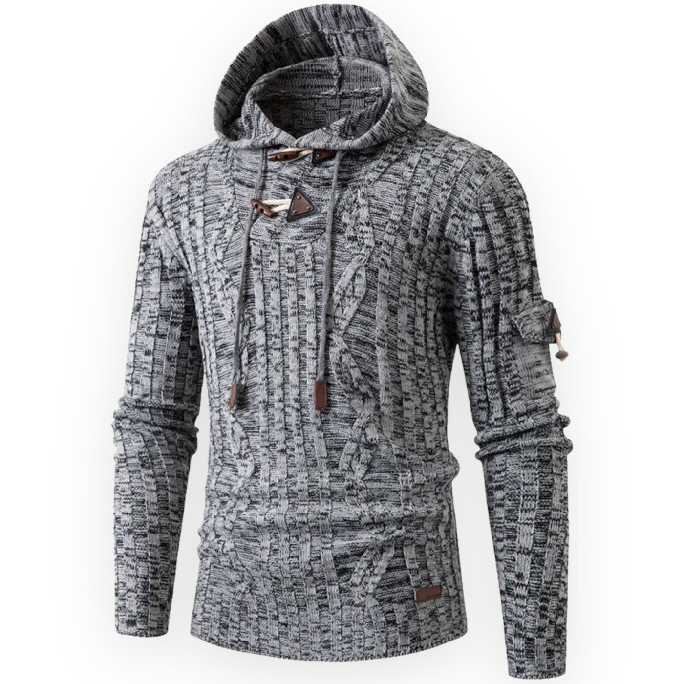 Men's knitted hooded sweater