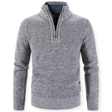 Herengebreide half-zip pullover