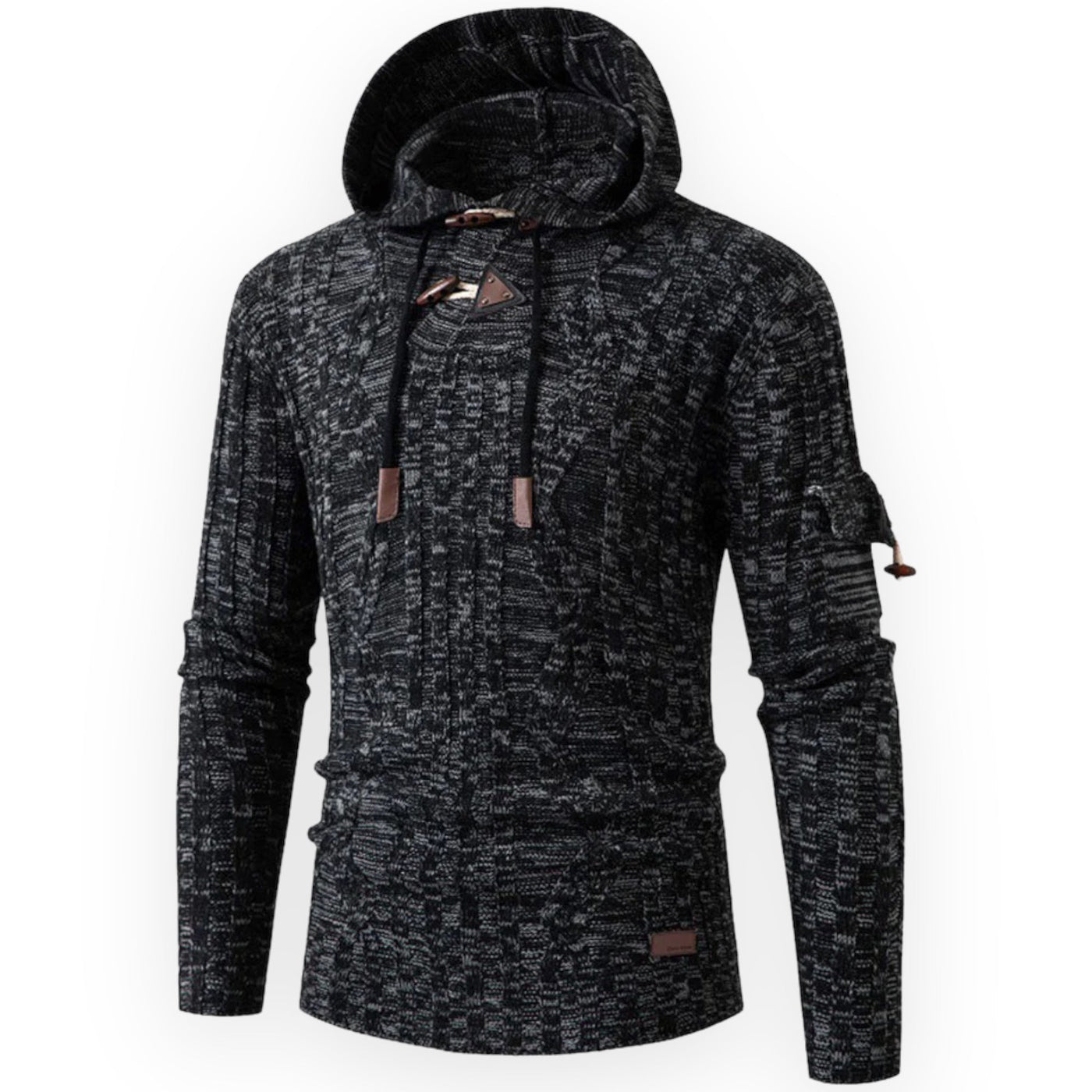 Men's knitted hooded sweater