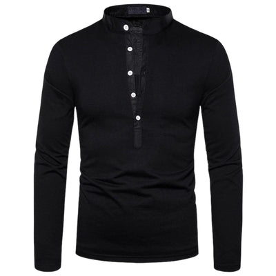 Men's Comfortable T-Shirt with Ribbed Cuffs