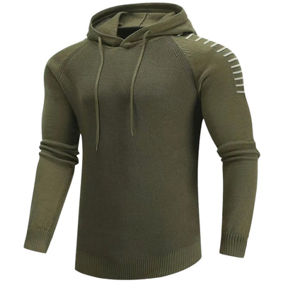 Men's knitted striped hoodie