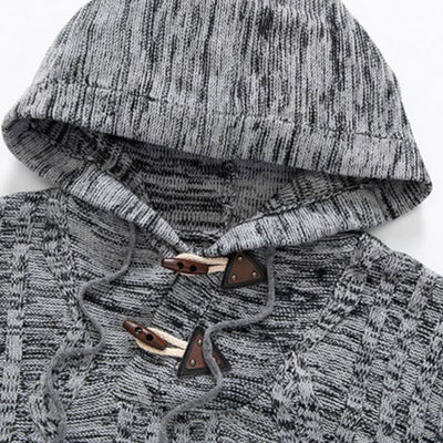 Men's knitted hooded sweater