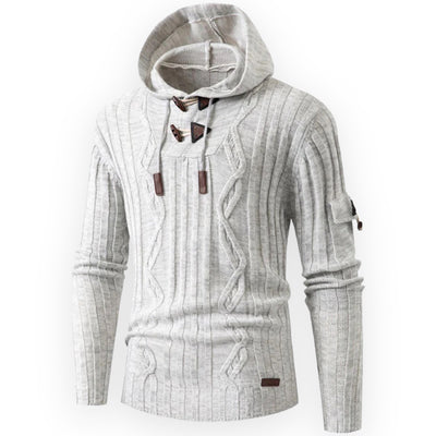 Men's knitted hooded sweater