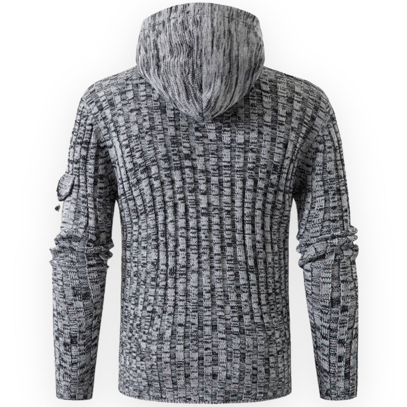 Men's knitted hooded sweater