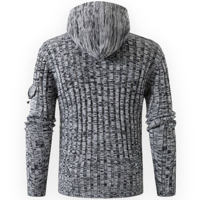 Men's knitted hooded sweater