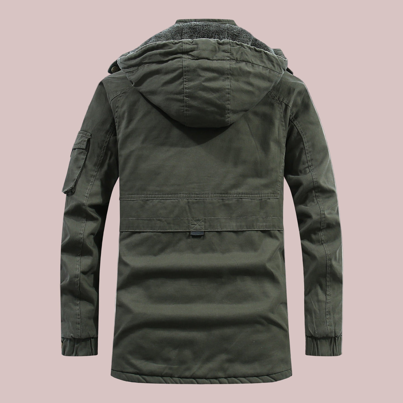 Men’s Hooded Jacket – Slim Fit – Mid Length – Fleece Lined – Outdoor Workwear
