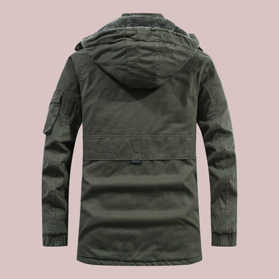 Men’s Hooded Jacket – Slim Fit – Mid Length – Fleece Lined – Outdoor Workwear