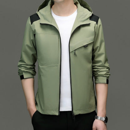 Men’s Jacket – Weather-Resistant – Relaxed Fit – Hooded – Zip Pockets – Hip Length