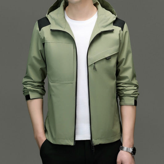 Men’s Jacket – Weather-Resistant – Relaxed Fit – Hooded – Zip Pockets – Hip Length