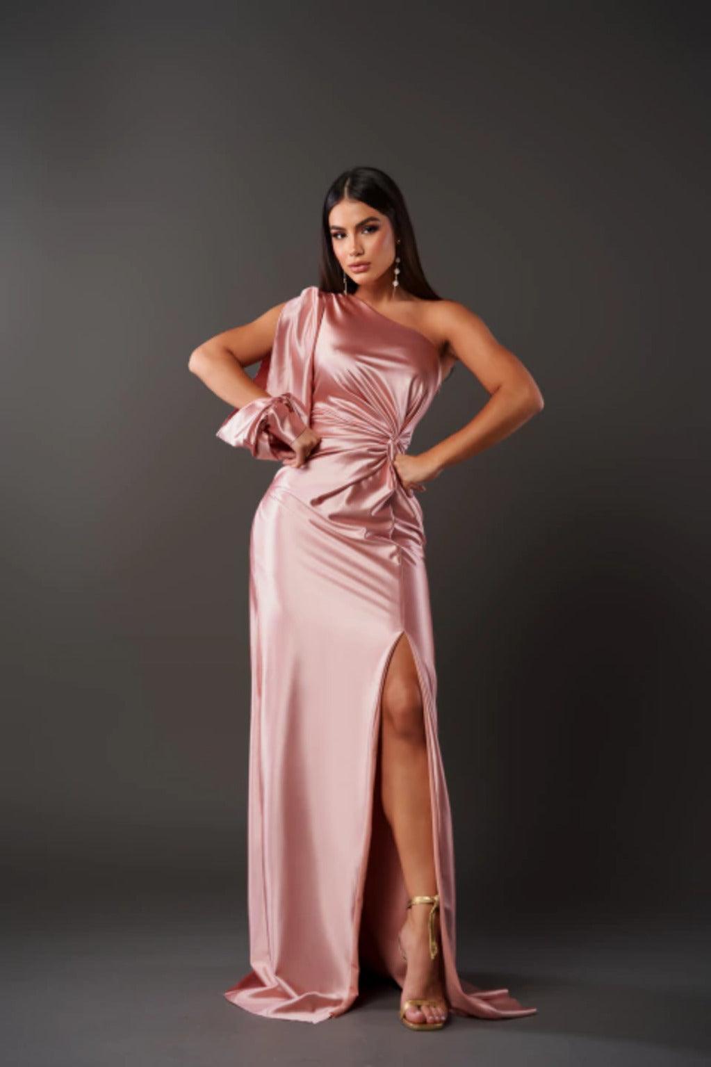 Elegant Satin Evening Dress for Women