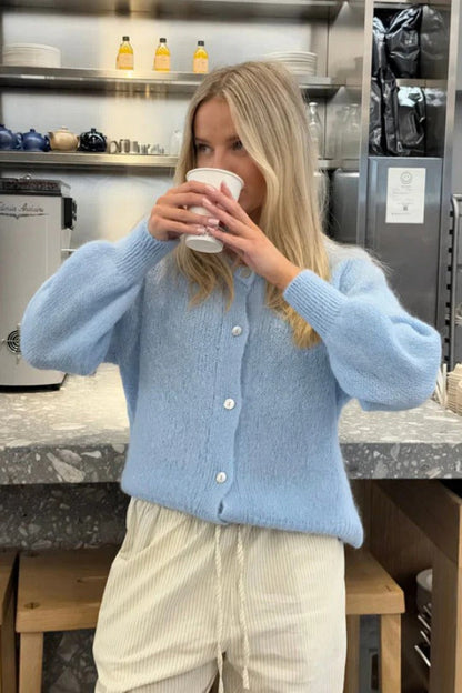 Women’s Cardigan – Soft Knit – Relaxed Fit – Button Front – Ribbed Trim – Hip Length