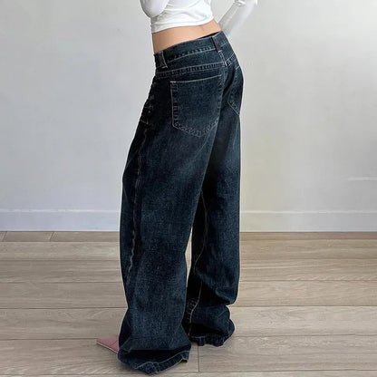 Women’s Wide Leg Jeans – Relaxed Fit – Full Length – Five Pocket Casual Style