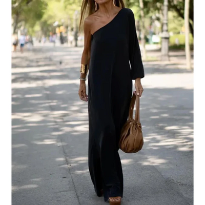Women’s One Shoulder Dress – Slim Fit – Full Length