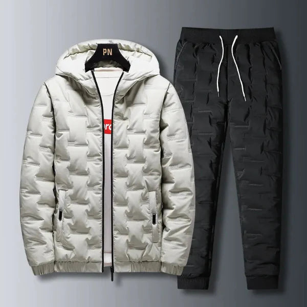 Men's Two-Piece Set - Hooded Jacket - Regular Fit – Full Zip – Ribbed Cuff - Drawstring Pants