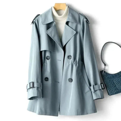 Women’s Trench Coat – Tailored Fit – Double-Breasted – Mid Length – Belted Waist