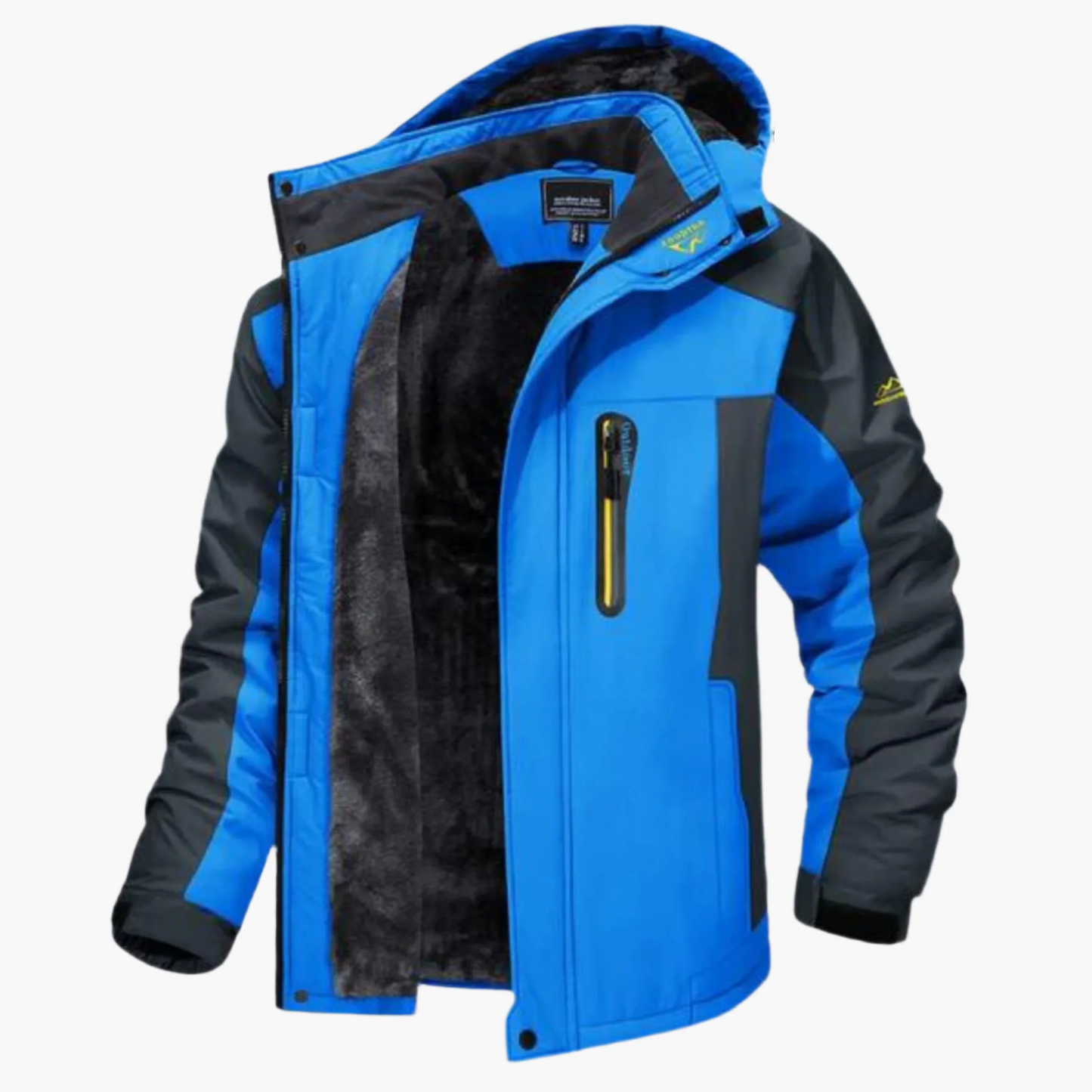 Men’s Outdoor Jacket – Waterproof Hooded – Fleece Lined – Casual Fit – Zipped Pocket