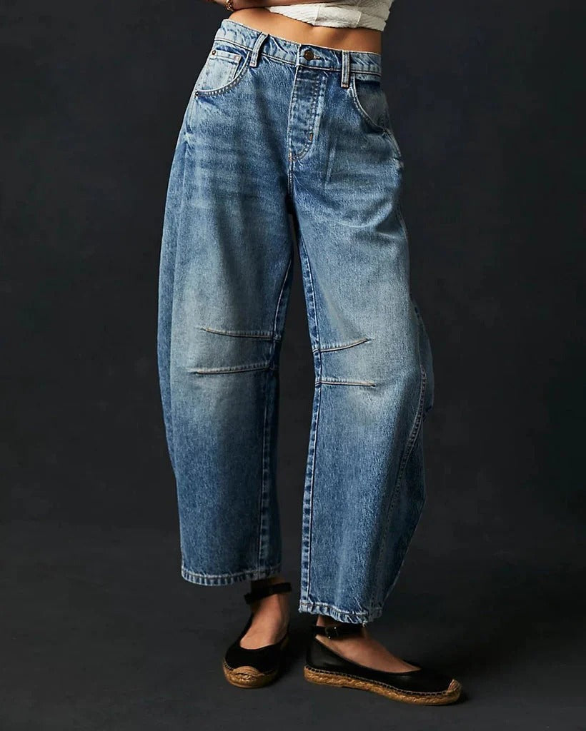 Women’s Straight Jeans – Relaxed Fit – High Rise Waist – Denim – Full Length
