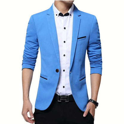 Men’s Blazer – Slim Fit – Single Breasted – Notched Lapel – Ruched ¾ Sleeve