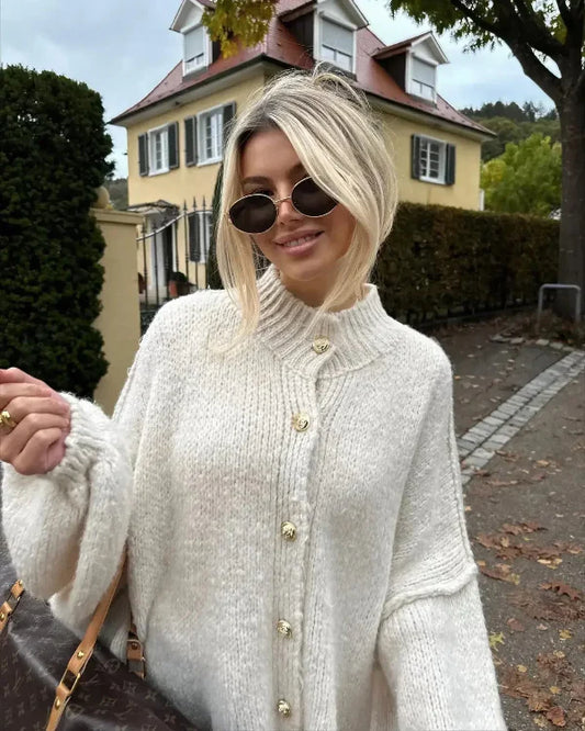 Women’s Cardigan – Oversized Fit – Soft Knit – Button Front – Casual Everyday Layering