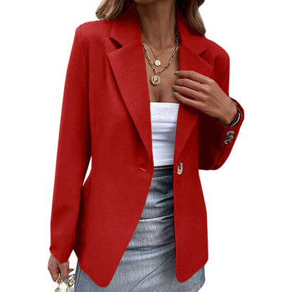 Women’s Blazer – Tailored Fit – Wool Blend – Single Button – Notched Lapel – Hip Length