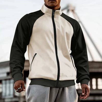 Men’s Jacket – Slim Fit – High Neck – Raglan Sleeves – Zip Outerwear