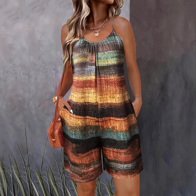 Women’s Romper – Sleeveless – Loose Fit – Wide Leg – Cotton – Casual Wear