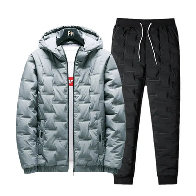Men's Two-Piece Set - Hooded Jacket - Regular Fit – Full Zip – Ribbed Cuff - Drawstring Pants