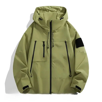 Men’s Jacket – Oversized Fit – Wind-Resistant – Zippered Pockets – Adjustable Hood