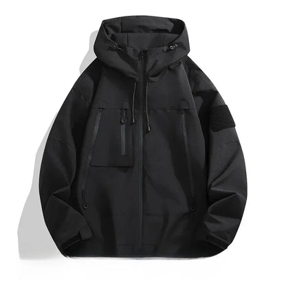 Men’s Jacket – Oversized Fit – Wind-Resistant – Zippered Pockets – Adjustable Hood