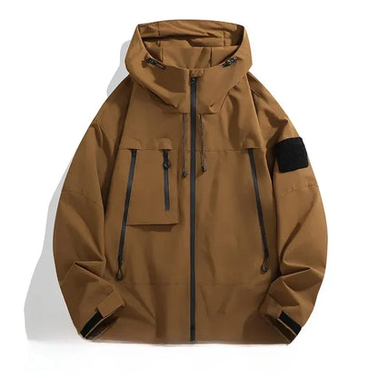 Men’s Jacket – Oversized Fit – Wind-Resistant – Zippered Pockets – Adjustable Hood