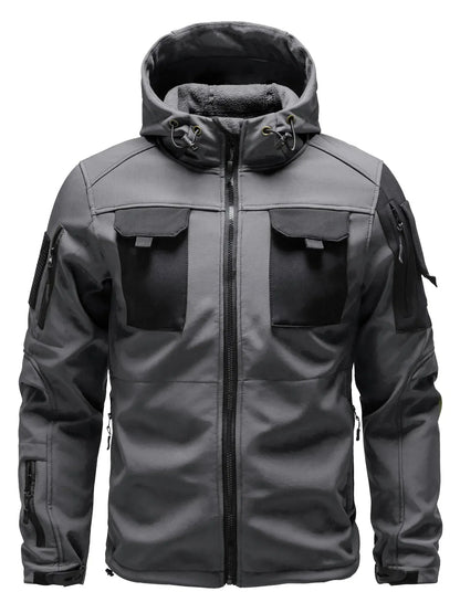 Men’s Bomber Jacket – Regular Fit – Weather-Resistant – Adjustable Hood – Multi-Pocket