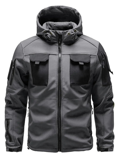 Men’s Bomber Jacket – Regular Fit – Weather-Resistant – Adjustable Hood – Multi-Pocket